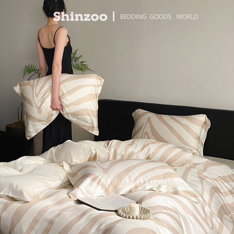 寝作shinzoo轻奢高级新款60S天丝四件套丝滑凉感裸睡床上用品套件