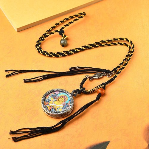 手工编织唐卡水晶丫头棉线情侣