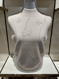 洋气妈妈装秋冬新款纯羊毛衫中老年女装绣花全毛打底衫半高领毛衣