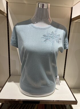 专柜款 高档母亲节中老年新含桑蚕丝T恤妈妈女装上衣针织短袖小衫