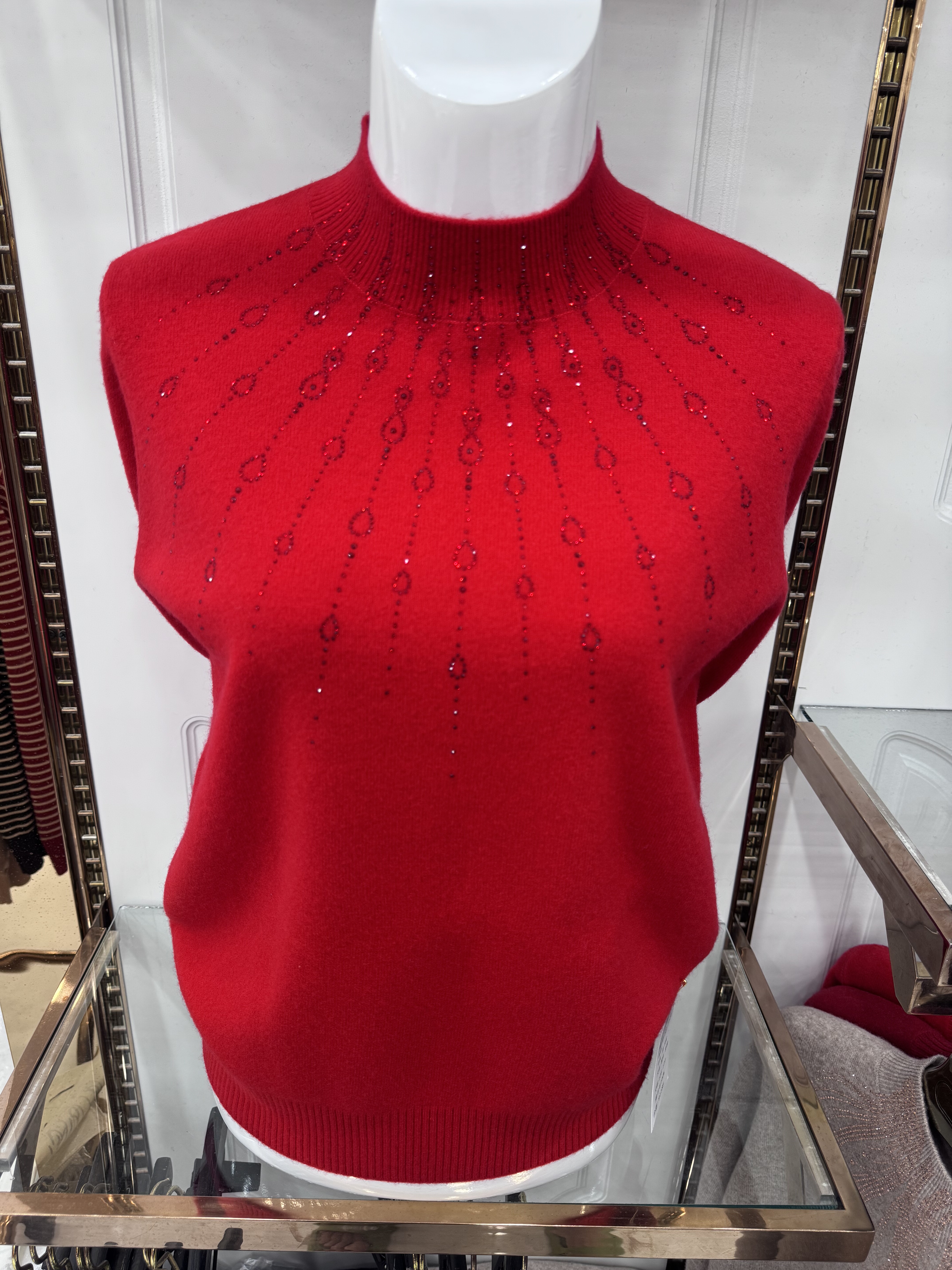 限时福利！25专柜款妈妈装100%羊毛半高领新年本命年大红色打底衫