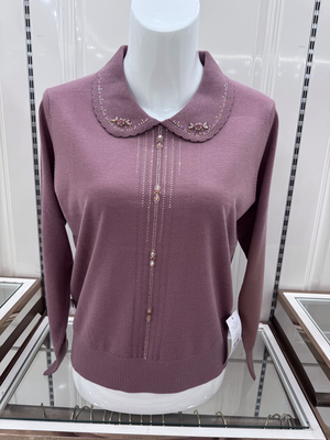 专柜款妈妈秋装中老年大码针织衫