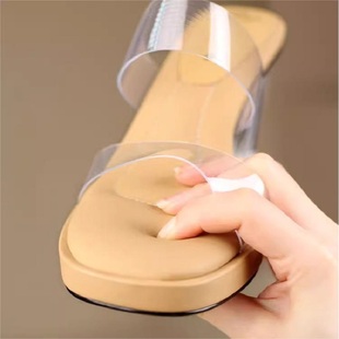 踩屎感透明高跟凉拖外穿女夏天性感水晶跟软底舒适不累脚厚底拖鞋