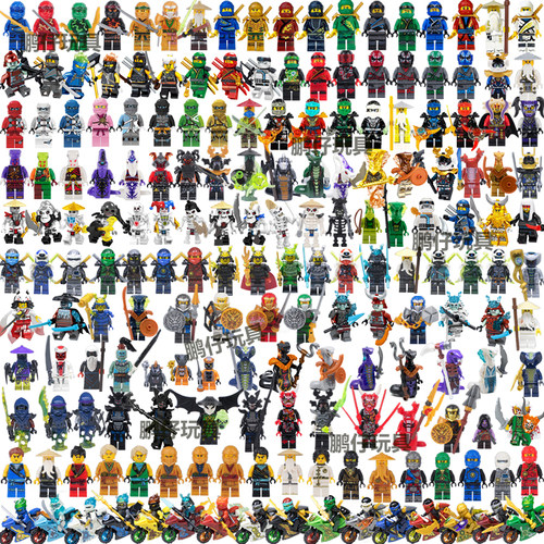 中国砖属定制幻影忍者小人仔摩托车盲盒拼装益智积木儿童玩具礼物