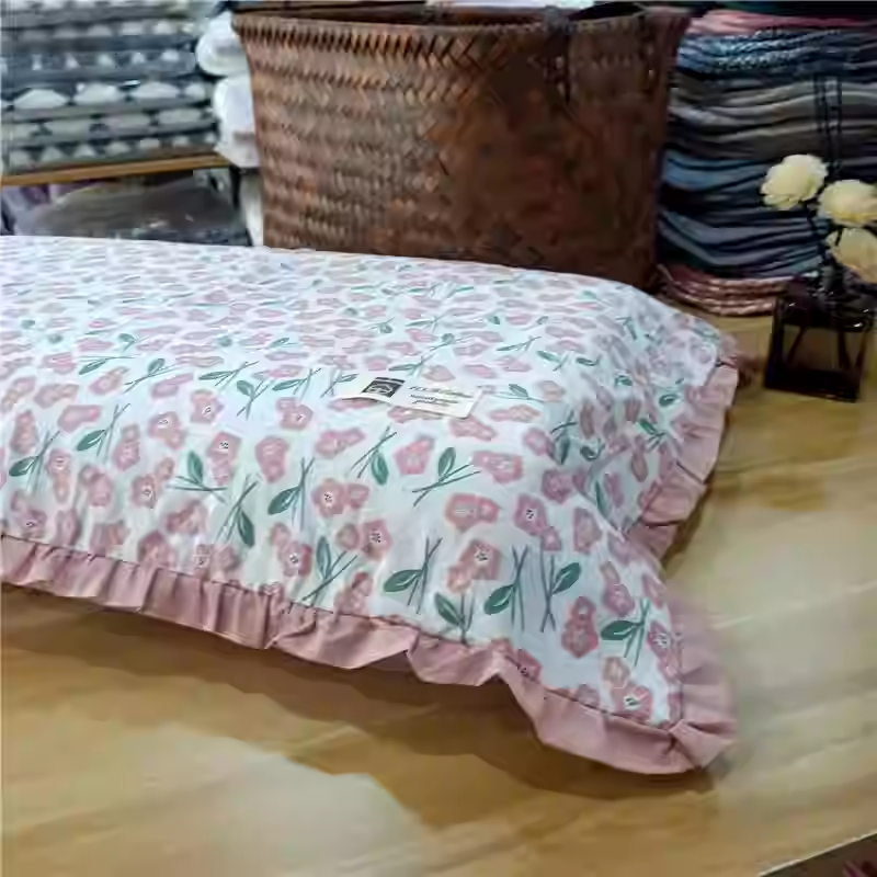 水洗棉纯棉枕套AB版田园风格