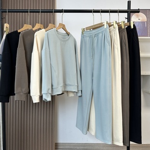 外穿居家服套装 糯叽叽 圆领卫衣休闲裤 松弛感德绒长袖 女 亲肤实穿