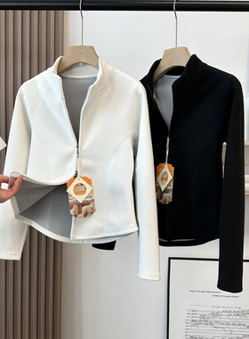 石mo烯立裁小蛮腰~亲肤摇粒绒双面绒保暖拉链开衫外套夹克女秋冬