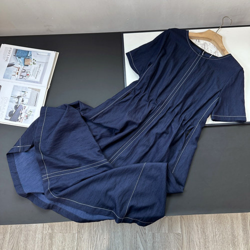 莱赛尔天丝明线牛仔裙连衣裙