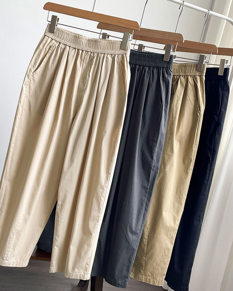 梨形身材bi收空气感超薄速干裤松紧腰宽松遮跨休闲裤九分气球裤女