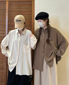 大7 2024春装新款韩版宽松显瘦百搭推荐磨毛纯色休闲衬衫女30601