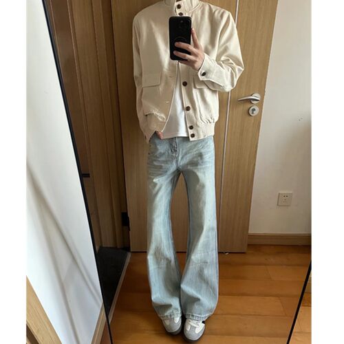 【忧郁小恩】同款衣服人夫感极简穿搭chapter1立领夹克搭牛仔裤男