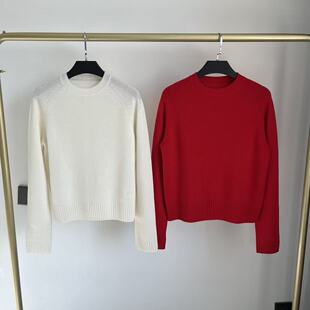 奢华山羊绒！th 原纱 100%纯羊绒衫插肩袖套头衫简约大气