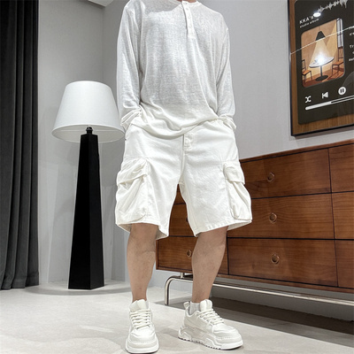 夏季高克重工装五分短裤男士