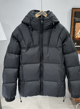 冬季90鸭绒泡芙羽绒服男士高充绒蓬松面包服加厚保暖连帽休闲外套