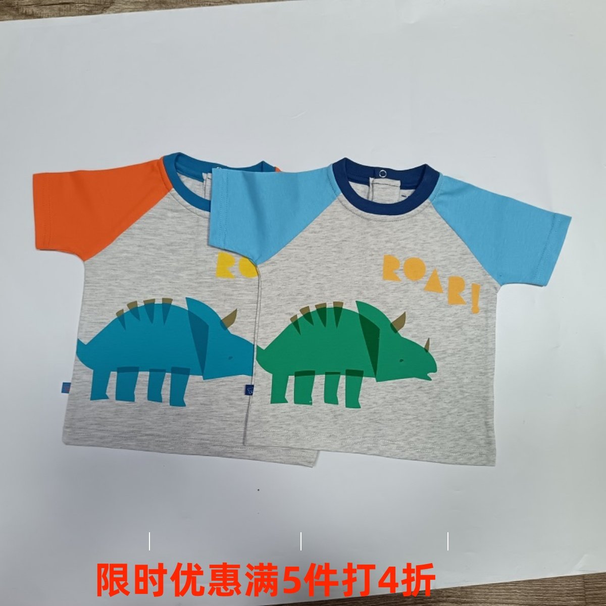 外贸单婴幼儿小童男女宝宝印小动物柔软舒适短袖T恤