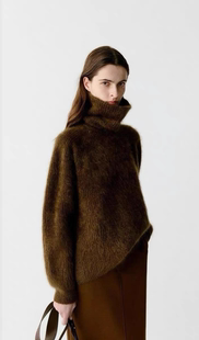 【先用后付】2025秋冬新款宽松慵懒风设计感无缝一体羊毛针织衫女