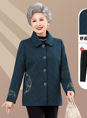 中老年人女款妈妈上衣春秋季外套