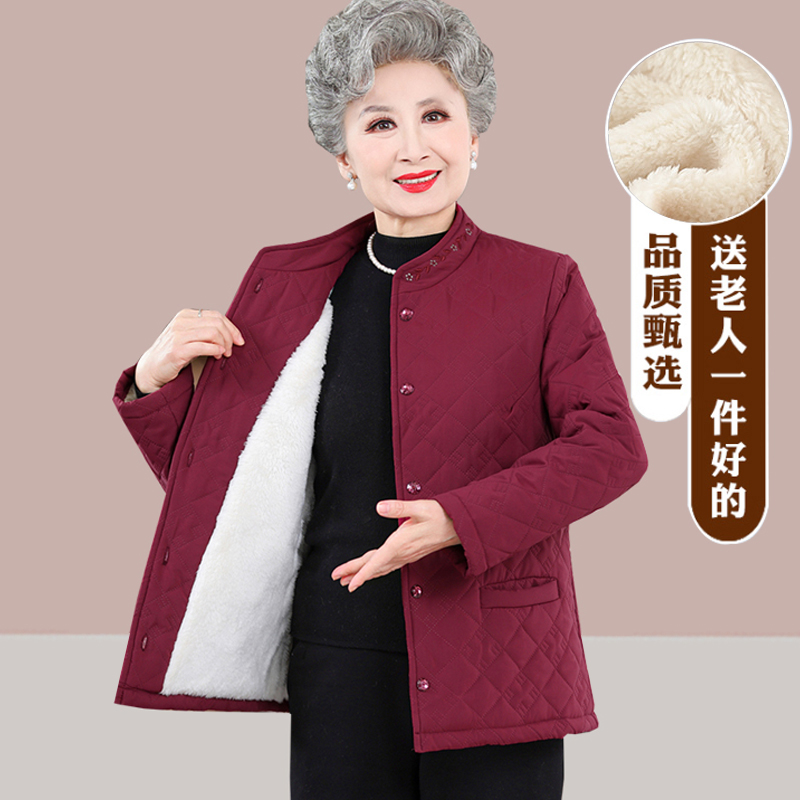 老太太小棉袄老年女装奶奶装冬季棉衣夹棉妈妈装轻薄内胆加肥加大