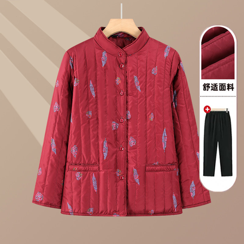 妈妈冬装羽绒棉服短款轻薄保暖