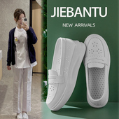 小白鞋 镂空踩屎感医护专用鞋 女软底透气久站不累脚防滑夏季 护士鞋