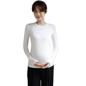 孕妇装上衣长袖孕妇打底衫春秋款内搭t恤秋衣女秋装秋冬加绒时尚