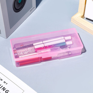 塑料美甲工具收纳盒纹绣手工笔盒针片盒打磨条彩绘笔透明整理盒