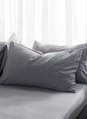 日式无印水洗棉枕套枕芯套子单人枕头皮48x74cm酒店民宿纯白简约