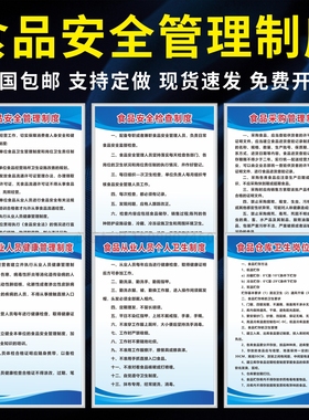 食品安全管理制度卫生岗位职责采购车间仓库管理安全生产制度KT板