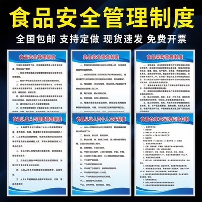 心蓝标识食品安全管理制度KT板