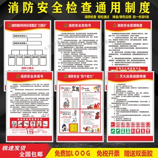 消防安全管理制度四个能力灭火应急预案承诺书三提示告知书制度牌