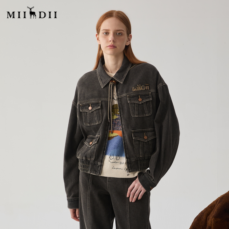 谜底牛仔外套女2024冬款