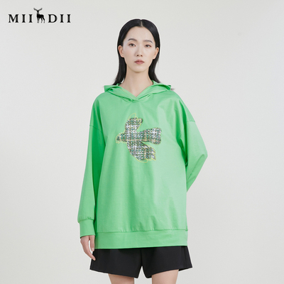 谜底卫衣时尚百搭连帽宽松套头绣花231MV0127