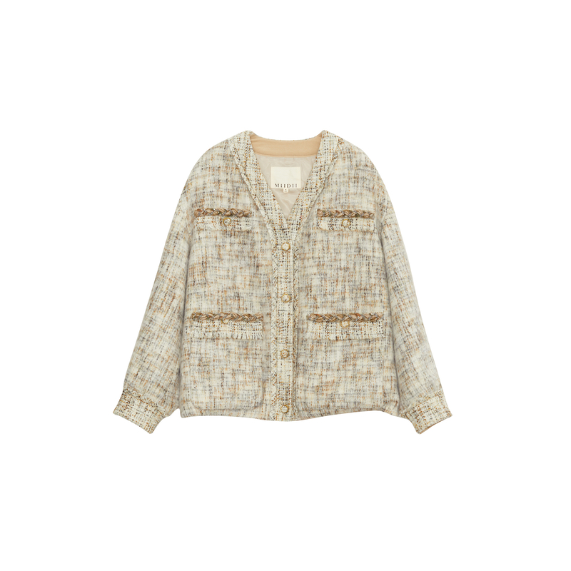 谜底粗花呢外套女2023