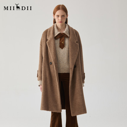 谜底羊毛大衣优雅翻驳领长呢子244GD1470