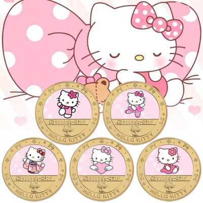 HelloKitty猫日漫动漫周边纪念币手办收藏纪念品送硬币金属镀金