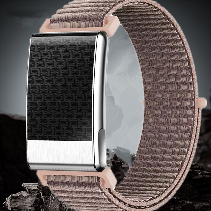 无屏手环时尚监测男款女款情侣心率血氧血压运动多功能手表编织带