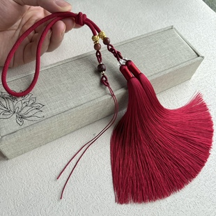 DIY中国结汽车挂件双流苏套装 单孔吊坠玉饰手把件绳挂饰穗子