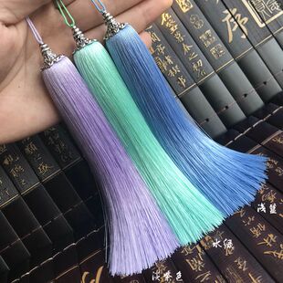 DIY饰品配件 高档人造真丝线中国结汽车挂件金属花帽流苏穗子
