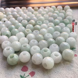 DIY饰品配件 中国结红绳手链项链编织大孔散珠 天然大孔玉珠