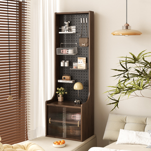 定制全实木防晒防水阳台放飘窗上的储物收纳梳妆柜子洞洞板置物架