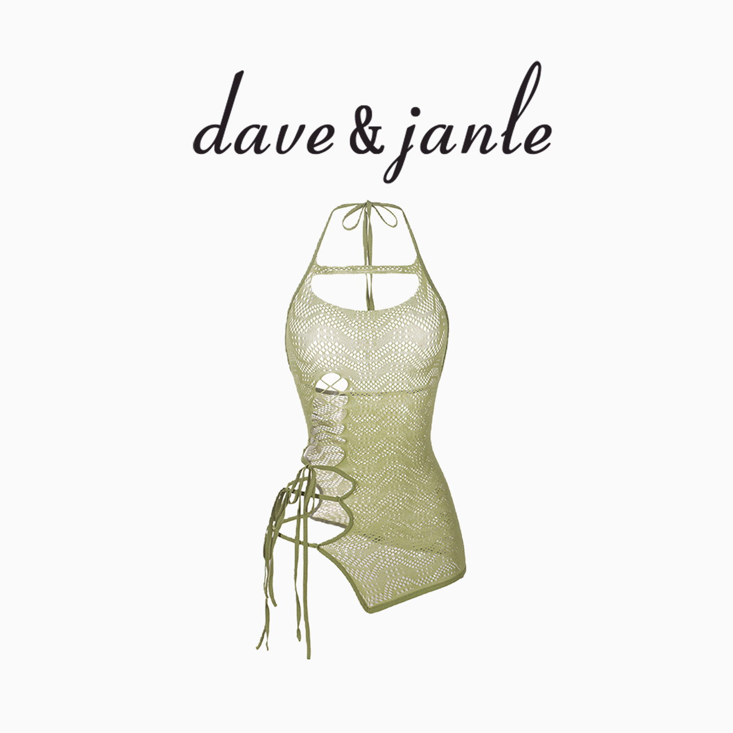 英国 Dave&Janle 性感诱惑辣妹勾人镂空挂脖制服战袍连体女礼盒装