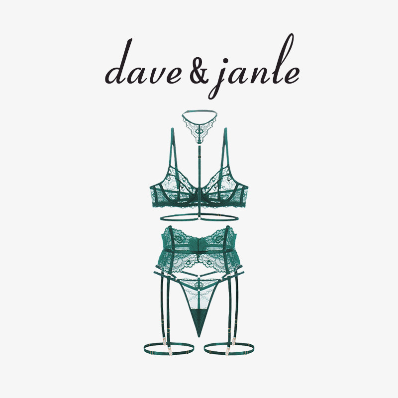 英国 Dave&Janle 性感别致钓系御姐腿环连体衣睫毛蕾丝挂脖礼盒装