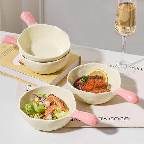 陶瓷烤碗螺蛳粉泡面碗手柄碗