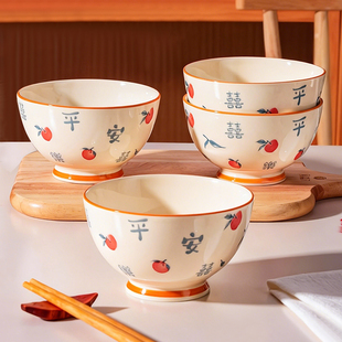 碗家用2026新款高颜值中式陶瓷米饭碗特别好看的个人专用大号饭碗