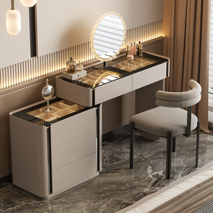 七号公寓意式极简化妆台斗柜一体轻奢高级小户型卧室首饰柜化妆桌