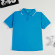 翻领T恤 白边领宽松孔蓝短袖 夏季 校服班服初高中小学生运动POLO衫
