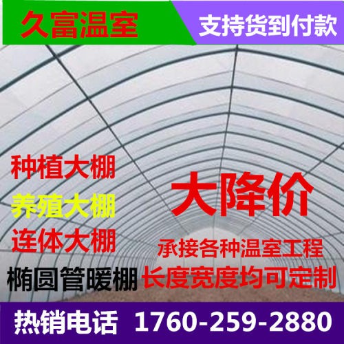 种植温室大棚骨架椭圆管西瓜棚草莓保温猪牛鸡鸭养殖大棚连体连栋