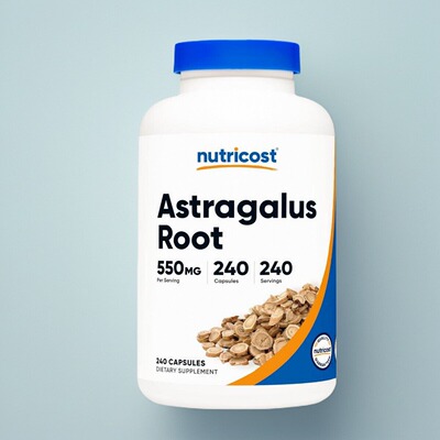 美国成人黄芪胶囊免疫力易疲劳Nutricost Astragalus550毫克240粒