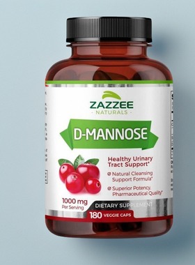 现货Zazzee D-Mannose d -甘露糖胶囊高成人尿路健康预素食180粒
