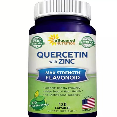 美国成人槲皮素胶囊含锌黑接骨木Quercetin Zinc 120粒免疫力保健